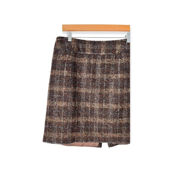 Dolce & Gabbana Brown Metallic Plaid Tweed Mini Skirt - Picture 5 of 9